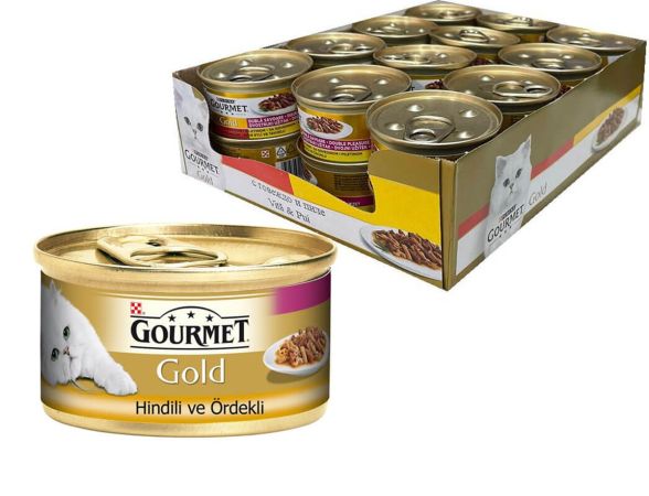 Purina Gourmet Gold Hindili ve Ördekli Kedi Konservesi  85 gr (24 Adet)
