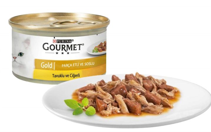 Purina Gourmet Gold Tavuklu ve Ciğerli Kedi Konservesi  85 gr