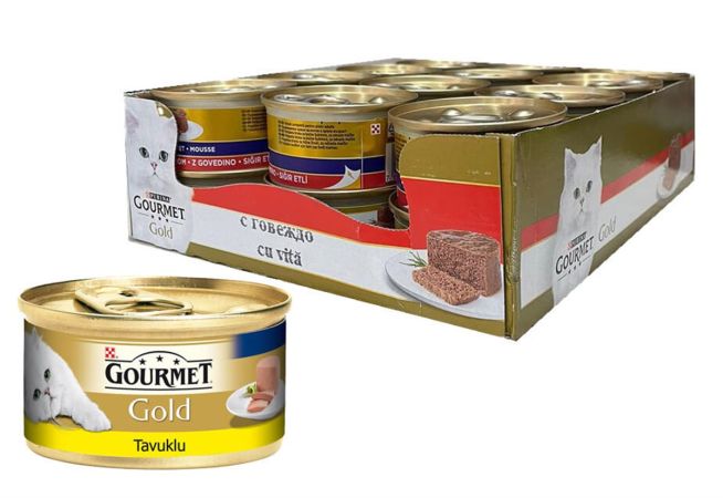 Purina Gourmet Gold Kıyılmış Tavuk Etli Kedi Konservesi  85 gr (24 Adet)