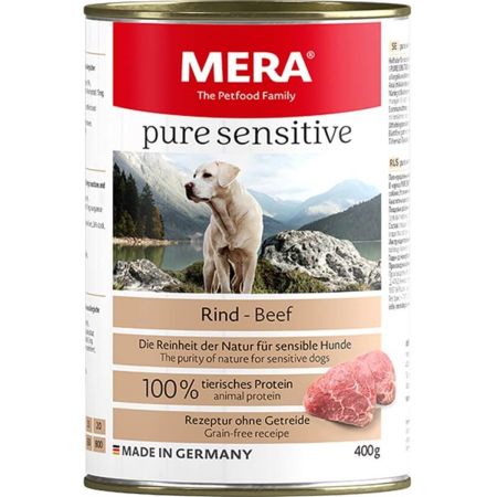 Mera Pure Sensitive Biftekli Köpek Konservesi  400 g