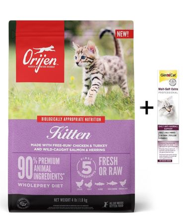 Orijen Cat Kitten Tahılsız Yavru Kedi Maması  1.8 Kg + (Gimcat Malt Extra 100 g)