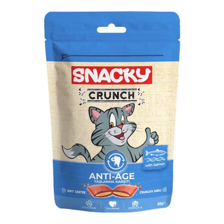 Snacky Crunch Anti Age Somonlu Kedi Ödülü  60 g