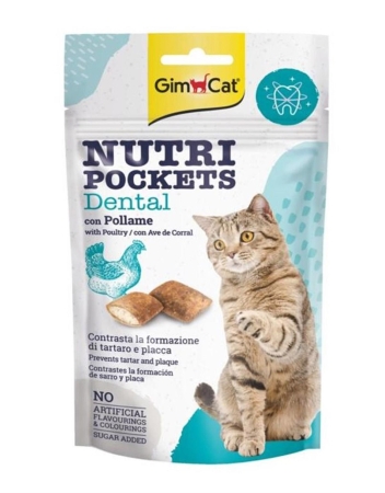 GimCat Nutri PocketsDental Tavuklu Kedi Ödülü  60 g 4 adet