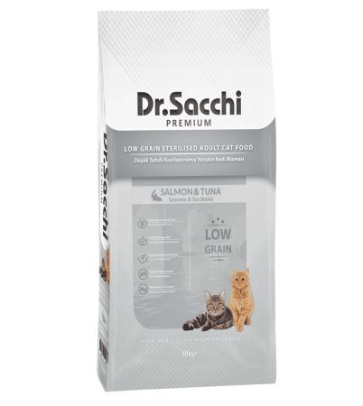 Dr.Sacchi Düşük Tahıllı Somonlu Kısırlaştırılmış Yetişkin Kedi Maması 1.5 KG