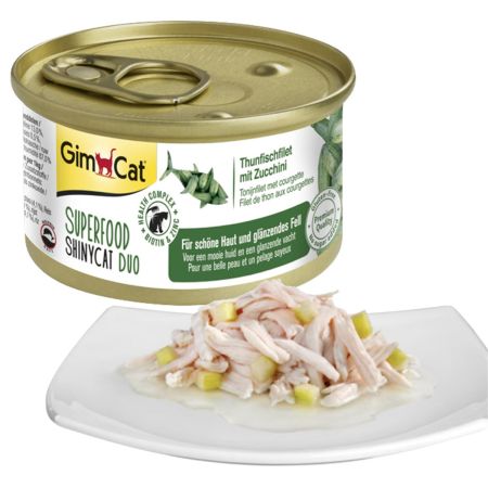 GimCat Shinycat Duo Fileto Kedi Maması Tuna Balıklı Kabaklı 70 gr 