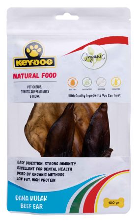 Keydog Natural Food Dana Kulağı Doğal Köpek Ödülü 100 g