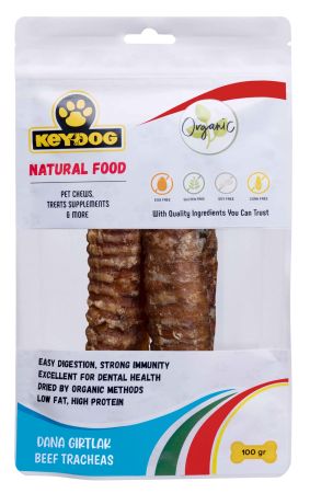 Keydog Natural Food Dana Gırtlak Doğal Köpek Ödülü 100 g