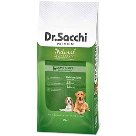 Dr.Sacchi Premium Natural Kuzulu ve Pirinçli Yetişkin Köpek Maması 15 kg