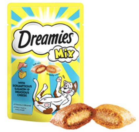 Dreamies Mix Kedi Ödül Maması Somonlu ve Peynirli 60 gr