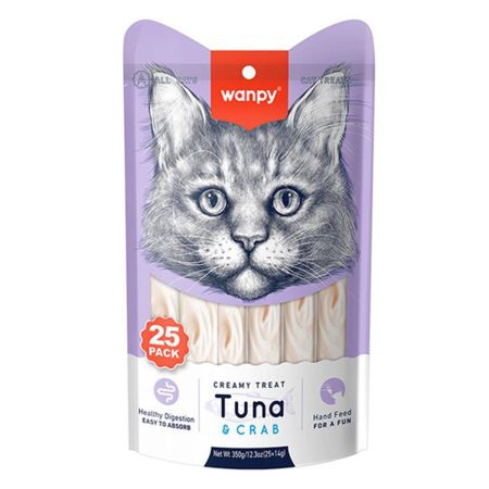 Wanpy Creamy Ton Balıklı ve Yengeçli Krema Kedi Ödülü 25 Adet (14 gr)