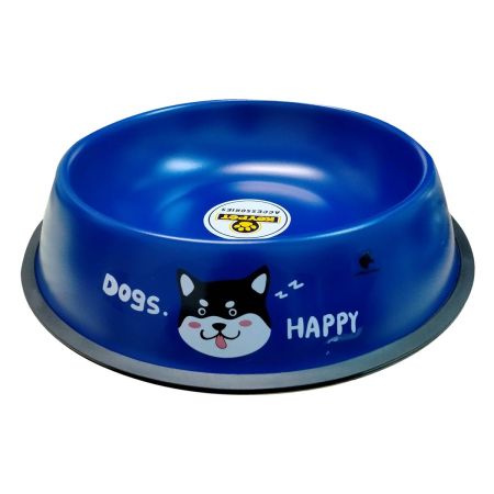 Keypet Renkli Çelik Köpek Mama Kabı 23 cm (Mavi)