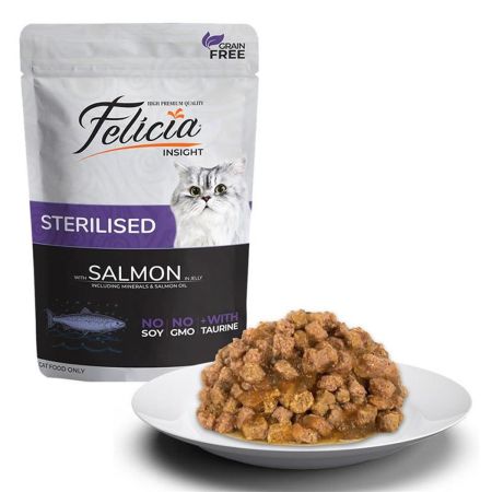 Felicia Sterilised Tahılsız Somonlu Kısırlaştırılmıış Yetişkin Kedi Konservesi 85 g