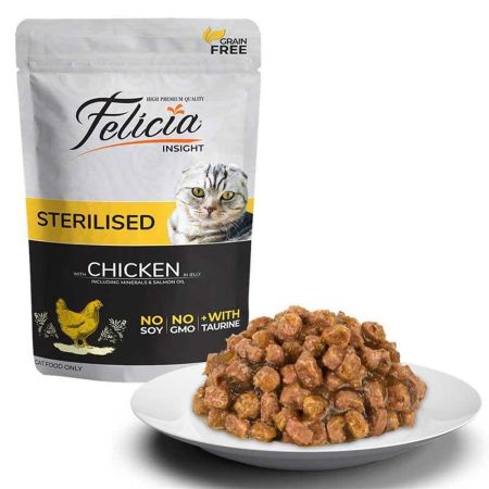 Felicia Sterilised Tahılsız Tavuklu Kısırlaştırılmıış Yetişkin Kedi Konservesi 85 g
