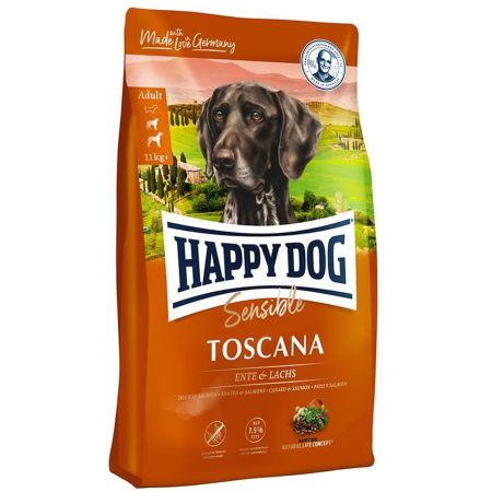 Happy Dog Sensible Toscana Somonlu ve Ördekli Hassas Yetişkin Köpek Maması  12,5 Kg