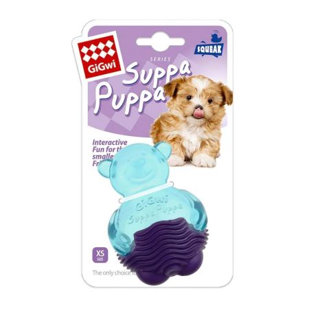 Gigwi Suppa Puppa Ayı Yavru Köpek Oyuncağı (XS) (Mavi Mor)