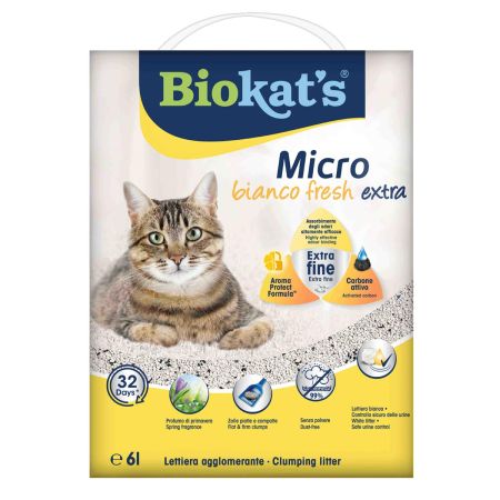 Biokats Bianco Fresh Micro Aktif Karbonlu  Kedi Kumu 6 L