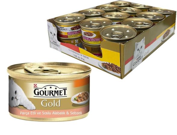 Purina Gourmet Gold Alabalık ve Sebzeli Kedi Konservesi  85 gr (24 Adet)