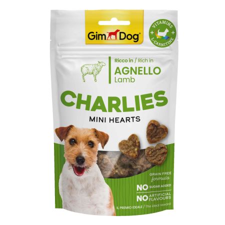 GimDog Charlies Mini Heart Şekersiz ve Tahılsız Kuzulu Köpek Ödül Maması 70 Gr