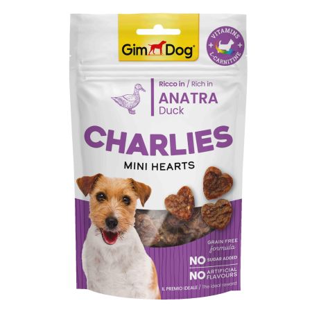 GimDog Charlies Mini Heart Şekersiz ve Tahılsız Ördekli Köpek Ödül Maması 70 Gr
