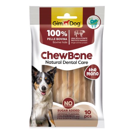 Gimdog Chew Bone Diş Sağlığı Destekleyici Naturel Burgu Köpek Çiğneme Kemiği 80 Gr 10 Adet