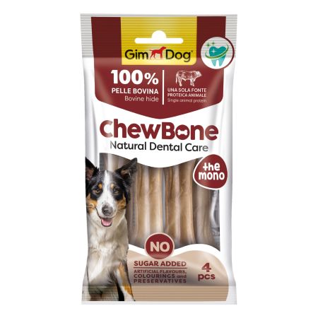 Gimdog Chew Bone Diş Sağlığı Destekleyici Naturel Press Köpek Çiğneme Kemiği 80 Gr 8.9 Cm 4 Adet