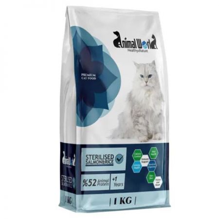 Animal World Premium Somonlu Kısırlaştırılmış Kedi Maması 1 Kg
