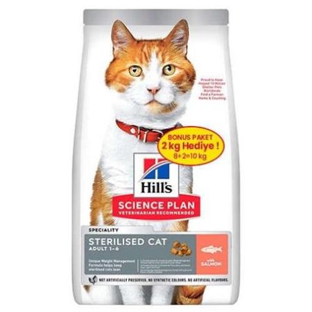 Hills Somonlu Kisirlastirilmis Yetiskin Kedi Mamasi 8+2 KG