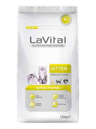 Lavital Kitten Somonlu Yavru Kedi Maması 1.5 Kg