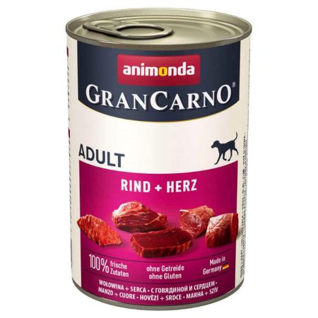 Animonda Gran Carno Sığır Etli ve Yürekli Yetişkin Köpek Konservesi  400 Gr (6 Adet)