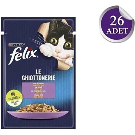 Felix Kuzu Etli Kedi Yaş Maması 26x85g