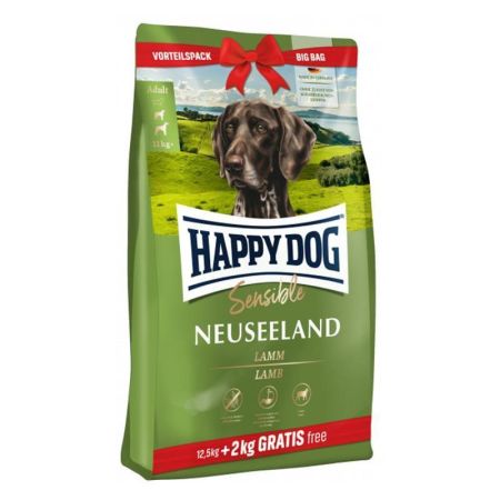 Happy Dog Sensible Neuseeland Kuzulu Ve Pirinçli Orta ve Büyük Irk Köpek Maması  12,5 Kg + 2 Kg Hediyeli