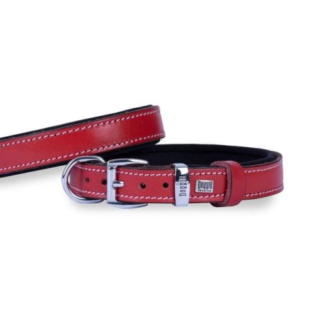 Doggie Konfor Deri Köpek Boyun Tasması Small Kırmızı 2x30-35 Cm