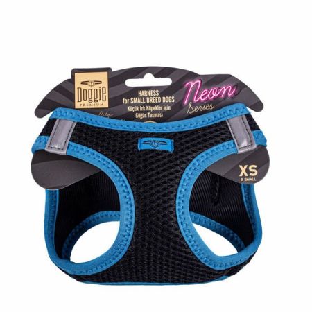 Doggie Havalı Dokuma Neon Küçük Irk Köpek Göğüs Tasması Xsmall Mavi 30-34 Cm