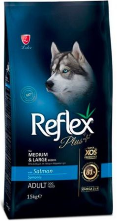 Reflex Plus Somonlu Orta ve Büyük Irk Yetişkin Köpek Maması 15 KG