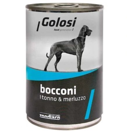 Golosi Bocconi Ton Balıklı ve Morina Balıklı Konserve Yetişkin Köpek Maması 400 G