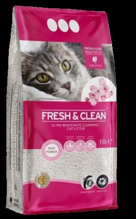 Fresh Clean Bebek Pudralı Bentonit Topaklanan Kedi Kumu 10lt
