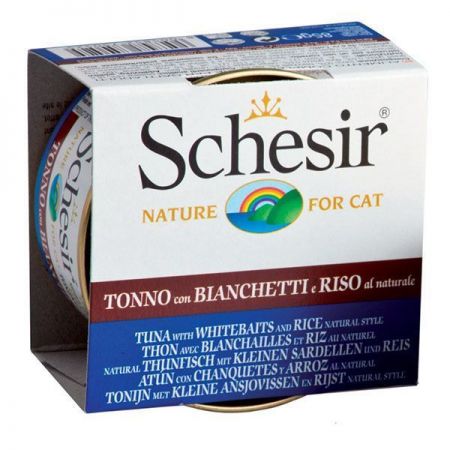 Schesir Ton Balıklı ve Ringa Balıklı Naturel Konserve Kedi Maması 85 Gr