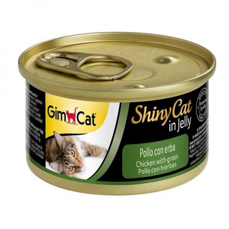 Gimcat Shinycat Tavuklu Ve Çimenli Yetişkin Kedi Konservesi 70 gr