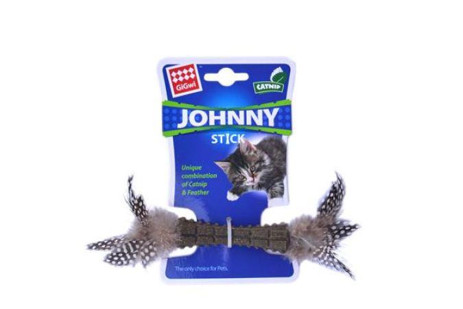 Gigwi Johnny Stick Catnipli Doğal Tüylü Kedi Oyuncağı Yeşil