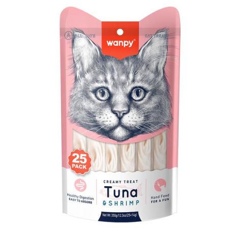 Wanpy Ton Balığı ve Karidesli Sıvı Kedi Ödül Maması 25x14 Gr