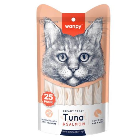 Wanpy Ton Balıklı ve Somonlu Krema Kedi Ödülü 25x14 Gr