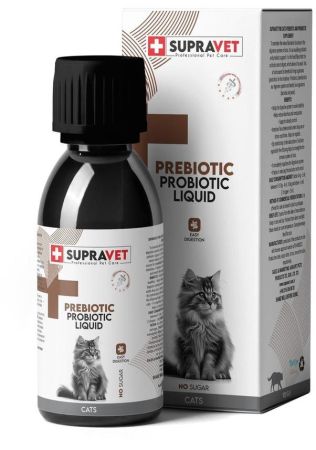 Supravet Probiyotik, Kedi Bağışıklık Güçlendirici Sıvı Probiyotik + Prebiyotik Takviyesi 100ml