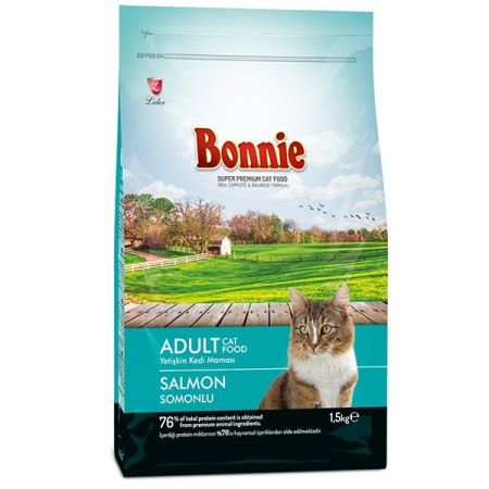 Bonnie Somonlu Yetişkin Kedi Maması 1,5 Kg