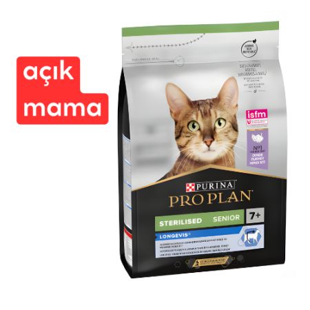Pro Plan +7 Hindili Kısırlaştırılmış Yaşlı Kedi Maması 1kg - AÇIK MAMA