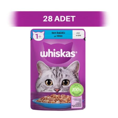 Whiskas Jöle İçinde Ton Balıklı Pouch Yetişkin Kedi Yaş Maması 28 x 85 gr