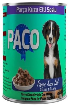 Paco Kuzu Etli Yavru Köpek Konservesi 400 gr 24 Adet