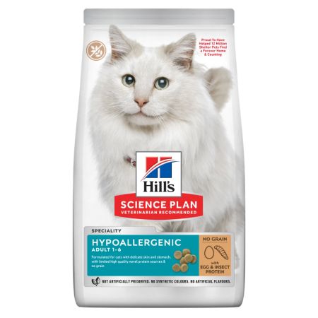 Hill's Science Plan Hipoalerjenik Tahılsız Yumurta ve Böcek Proteinli Yetişkin Kedi Maması 7 kg