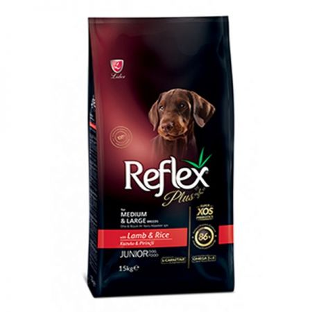 Reflex Plus Kuzu Etli Orta ve Büyük Irk Yavru Köpek Maması 15 Kg