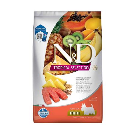 ND Tropical Selection Düşük Tahıllı Somonlu ve Tropikal Meyveli Küçük Irk Yetişkin Köpek Maması 5 kg