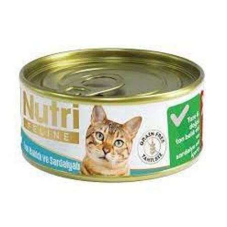 Nutri Feline Pate Tahılsız Ton Balıklı Ve Sardalyalı Kedi Konservesi 85 g